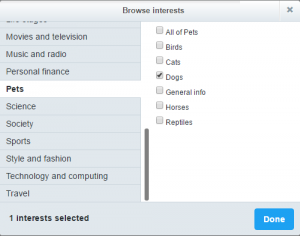 Twitter Interest based targeting