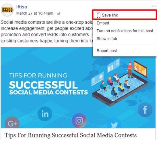 Save relevant links on facebook