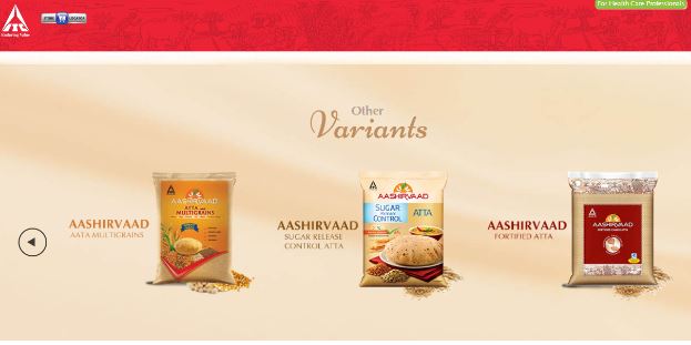 aashirvaad atta landing page